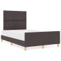 Estructura de cama con cabecera Marrón oscuro 120 x 200 cm tela