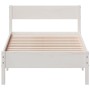 Bed frame with white pine wood headboard 90x190 cm by vidaXL, Beds and slatted bases - Ref: Foro24-842779, Price: 98,31 €, Di...