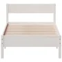 Bed frame with white pine wood headboard 90x190 cm by vidaXL, Beds and slatted bases - Ref: Foro24-842779, Price: 97,33 €, Di...