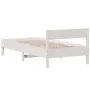 Bed frame with white pine wood headboard 90x190 cm by vidaXL, Beds and slatted bases - Ref: Foro24-842779, Price: 97,33 €, Di...