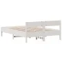 White pine wood bed frame with headboard 150x200cm by vidaXL, Beds and slatted bases - Ref: Foro24-842747, Price: 125,49 €, D...