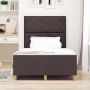 Estructura de cama con cabecera Marrón oscuro 120 x 200 cm tela