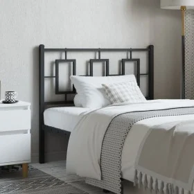 Cabecero de metal negro 100 cm de vidaXL, Cabeceros y pies de cama - Ref: Foro24-374270, Precio: 33,88 €, Descuento: %