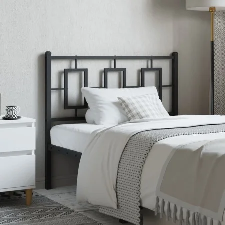 Cabecero de metal negro 100 cm de vidaXL, Cabeceros y pies de cama - Ref: Foro24-374270, Precio: 33,88 €, Descuento: %