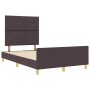Estructura de cama con cabecera Marrón oscuro 120 x 200 cm tela
