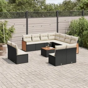 Garden sofa set 12 pieces with black synthetic rattan cushions by vidaXL, Garden sets - Ref: Foro24-3227771, Price: 648,67 €,...