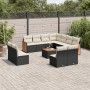 Garden sofa set 12 pieces with black synthetic rattan cushions by vidaXL, Garden sets - Ref: Foro24-3227771, Price: 607,42 €,...