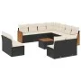 Garden sofa set 12 pieces with black synthetic rattan cushions by vidaXL, Garden sets - Ref: Foro24-3227771, Price: 648,67 €,...