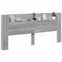 Bettkopfteil mit LED-Licht Sonomagrau 220x16,5x103,5 cm von vidaXL, Kopf- und Fußteile - Ref: Foro24-839278, Preis: 99,40 €, ...