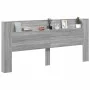 Bettkopfteil mit LED-Licht Sonomagrau 220x16,5x103,5 cm von vidaXL, Kopf- und Fußteile - Ref: Foro24-839278, Preis: 98,06 €, ...