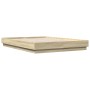 Sonoma oak engineered wood bed frame 150x200 cm by vidaXL, Beds and slatted bases - Ref: Foro24-3209851, Price: 124,68 €, Dis...