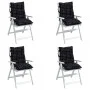 Low back chair cushions 4 pcs Oxford fabric plaid black by vidaXL, Cushions for chairs and sofas - Ref: Foro24-377720, Price:...