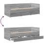 Sonoma graue Holzwerkstoffliege mit Schubladen 75x190 cm von vidaXL, Betten und Lattenroste - Ref: Foro24-3280837, Preis: 195...
