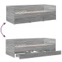 Sonoma gray engineered wood lounger with drawers 75x190 cm by vidaXL, Beds and slatted bases - Ref: Foro24-3280837, Price: 19...