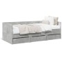 Betongraue Holzwerkstoffliege mit Schubladen 100x200 cm von vidaXL, Betten und Lattenroste - Ref: Foro24-3280814, Preis: 204,...
