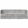 Concrete gray engineered wood lounger with drawers 100x200 cm by vidaXL, Beds and slatted bases - Ref: Foro24-3280814, Price:...