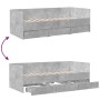 Betongraue Holzwerkstoffliege mit Schubladen 100x200 cm von vidaXL, Betten und Lattenroste - Ref: Foro24-3280814, Preis: 204,...