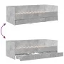 Concrete gray engineered wood lounger with drawers 100x200 cm by vidaXL, Beds and slatted bases - Ref: Foro24-3280814, Price:...