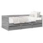 Sonoma gray engineered wood lounger with drawers 100x200 cm by vidaXL, Beds and slatted bases - Ref: Foro24-3280816, Price: 2...