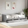 Sonoma gray engineered wood lounger with drawers 100x200 cm by vidaXL, Beds and slatted bases - Ref: Foro24-3280816, Price: 2...