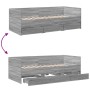 Sonoma graue Holzwerkstoffliege mit Schubladen 100x200 cm von vidaXL, Betten und Lattenroste - Ref: Foro24-3280816, Preis: 20...