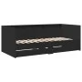 Lounger with drawers black engineered wood 90x190 cm by vidaXL, Beds and slatted bases - Ref: Foro24-3280854, Price: 251,16 €...