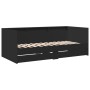 Tumbona con cajones madera de ingeniería negro 90x190 cm de vidaXL, Camas y somieres - Ref: Foro24-3280854, Precio: 263,02 €,...