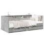 Betongraue Holzwerkstoffliege mit Schubladen 90x190 cm von vidaXL, Betten und Lattenroste - Ref: Foro24-3280856, Preis: 213,3...