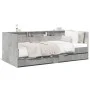 Concrete gray engineered wood lounger with drawers 90x190 cm by vidaXL, Beds and slatted bases - Ref: Foro24-3280856, Price: ...