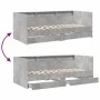 Concrete gray engineered wood lounger with drawers 90x190 cm by vidaXL, Beds and slatted bases - Ref: Foro24-3280856, Price: ...