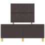 Estructura de cama con cabecera Marrón oscuro 120 x 200 cm tela