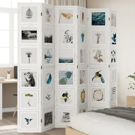 White Paulownia solid wood 6-panel dividing screen by vidaXL, Room dividers - Ref: Foro24-358700, Price: 221,30 €, Discount: %
