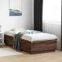 Oak brown engineered wood bed frame 100x200 cm by vidaXL, Beds and slatted bases - Ref: Foro24-3209722, Price: 120,13 €, Disc...