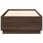 Estructura de cama madera de ingeniería marrón roble 100x200 cm de vidaXL, Camas y somieres - Ref: Foro24-3209722, Precio: 11...