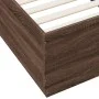 Oak brown engineered wood bed frame 100x200 cm by vidaXL, Beds and slatted bases - Ref: Foro24-3209722, Price: 118,68 €, Disc...