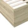 Sonoma oak engineered wood bed frame 75x190 cm by vidaXL, Beds and slatted bases - Ref: Foro24-3209760, Price: 106,93 €, Disc...