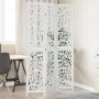Biombo separador de 3 paneles madera maciza Paulownia blanco de vidaXL, Divisores de ambientes - Ref: Foro24-358735, Precio: ...