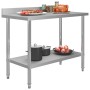 Küchenarbeitstisch und Aufkantung aus Edelstahl 120x60x93 cm von vidaXL, Wiederherstellung - Ref: Foro24-51191, Preis: 162,48...