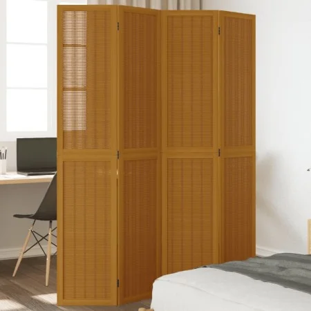 4-panel partition screen solid paulownia wood brown by vidaXL, Room dividers - Ref: Foro24-358819, Price: 121,59 €, Discount: %