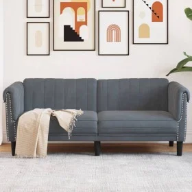 Dunkelgraues 2-Sitzer-Sofa aus Samt von vidaXL, Sofas - Ref: Foro24-372576, Preis: 203,38 €, Rabatt: %