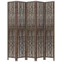Biombo separador de 5 paneles madera paulownia marrón oscuro de vidaXL, Divisores de ambientes - Ref: Foro24-358664, Precio: ...