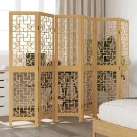 6-panel partition screen solid brown paulownia wood by vidaXL, Room dividers - Ref: Foro24-358873, Price: 121,76 €, Discount: %
