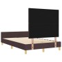 Estructura de cama con cabecera Marrón oscuro 120 x 200 cm tela