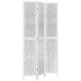 Biombo separador de 3 paneles madera maciza Paulownia blanco de vidaXL, Divisores de ambientes - Ref: Foro24-358672, Precio: ...