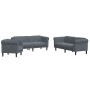 Dreiteilige Sofagarnitur aus dunkelgrauem Samt von vidaXL, Sofas - Ref: Foro24-3209210, Preis: 730,91 €, Rabatt: %