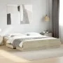 Sonoma oak engineered wood bed with drawers 180x200 cm by vidaXL, Beds and slatted bases - Ref: Foro24-3280274, Price: 156,78...