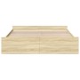 Sonoma oak engineered wood bed with drawers 180x200 cm by vidaXL, Beds and slatted bases - Ref: Foro24-3280274, Price: 157,45...