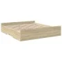 Sonoma oak engineered wood bed with drawers 180x200 cm by vidaXL, Beds and slatted bases - Ref: Foro24-3280274, Price: 156,78...