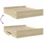 Sonoma oak engineered wood bed with drawers 180x200 cm by vidaXL, Beds and slatted bases - Ref: Foro24-3280274, Price: 156,78...