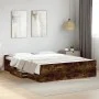 Cama con cajones madera de ingeniería roble ahumado 160x200 cm de vidaXL, Camas y somieres - Ref: Foro24-3280283, Precio: 150...